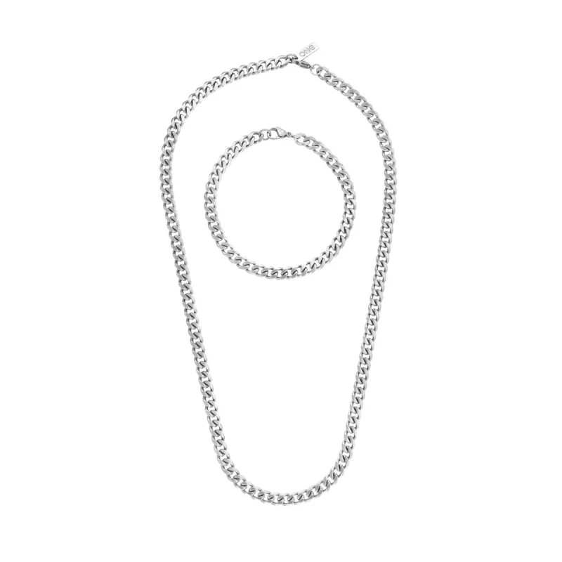 Kaklarotas un aproces komplekts One Jewels OAMN4201SS Sudrabains
